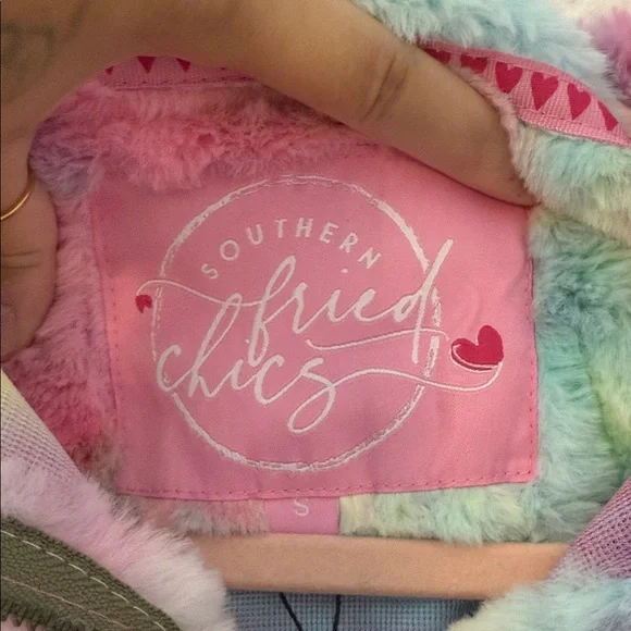 NWT Southern Fried Chicks Colorful Women's Teddy Jacket - Picture 3 of 7
